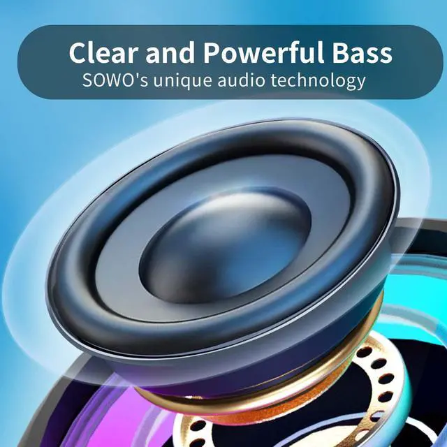 Alt view image 9 of 14 - Shower Speaker Bluetooth Waterproof | Small Portable Wireless Bluetooth Speaker with Clip | Powerful Bass and Louder Volume | Colorful Lights and Lightweight | for Bathroom,Travel,Beach | Black