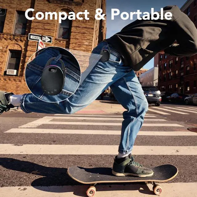 Alt view image 13 of 14 - Portable Mini Bluetooth Speaker with HD Sound, LED Power Display, Big Pro Sound with Punchy Bass,Integrated Carabiner, 25H Playtime, Colorful RGB Lights, TWS pairing,Outdoor/Party/Travel, Gift Ideas
