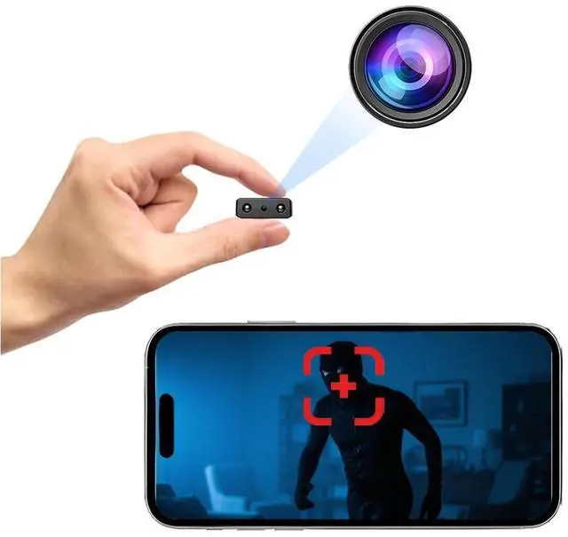 Alt view image 8 of 14 - Mini Spy Camera Wireless Hidden, WiFi Home Security Cam HD1080P Small Surveillance Camera Nanny Cams,Remote Viewing,Clear Night Vision, Motion Detection