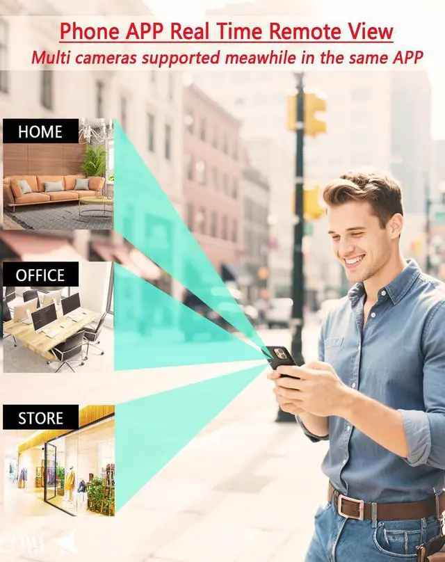 Alt view image 10 of 14 - Mini Spy Camera Wireless Hidden, WiFi Home Security Cam HD1080P Small Surveillance Camera Nanny Cams,Remote Viewing,Clear Night Vision, Motion Detection