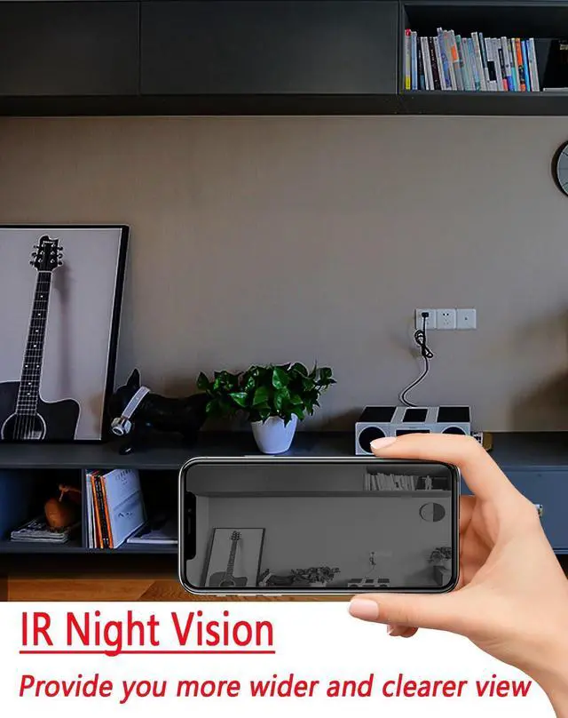 Alt view image 11 of 14 - Mini Spy Camera Wireless Hidden, WiFi Home Security Cam HD1080P Small Surveillance Camera Nanny Cams,Remote Viewing,Clear Night Vision, Motion Detection