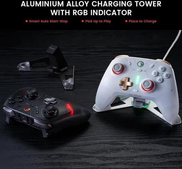 Alt view image 13 of 14 - Cyclone 2 Wireless Controller - 1000Hz Polling Rate, TMR Joysticks, Hall/Micro 2-in-1 Triggers for PC/Switch/Switch 2/Android/iOS, PC Gaming Controller with Charging Dock (Black)