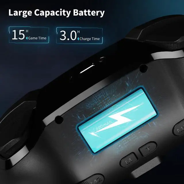 Alt view image 13 of 14 - 2 Pack Wireless Controller for Nintendo Switch/Lite/OLED, Hall Effect Joystick for Switch 2 Pro Controller with Wake-Up/Turbo/Dual Vibration/Programmable (Red+Blue)