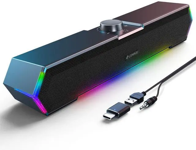 Alt view image 7 of 12 - G11 Computer Speakers for Desktop, Touch Lights PC Speakers with Surge Clear Sound, USB C/USB Powered for Computer Desktop PC Laptop Monitor