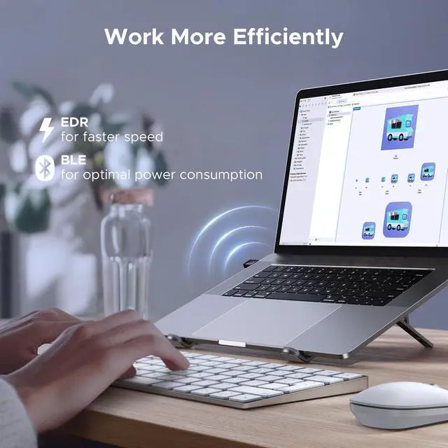 Alt view image 12 of 14 - USB Bluetooth Adapter for PC, Bluetooth 6.0 Dongle Receiver EDR & BLE, Plug & Play for Windows 11/10/8.1, for Headphone/Keyboard/Mouse/Speakers/Printer