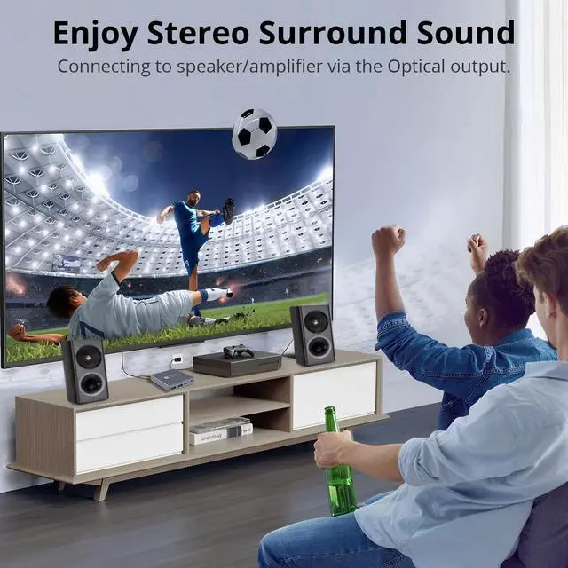 Alt view image 10 of 14 - 4K Digital Media Player, TV MP4 Video Player for USB Drive/TF Card, 4K@60Hz Digital Signage HD Media Players with HDMI/AV/Optical, H.265/HEVC, Looping Auto Playback, Grey