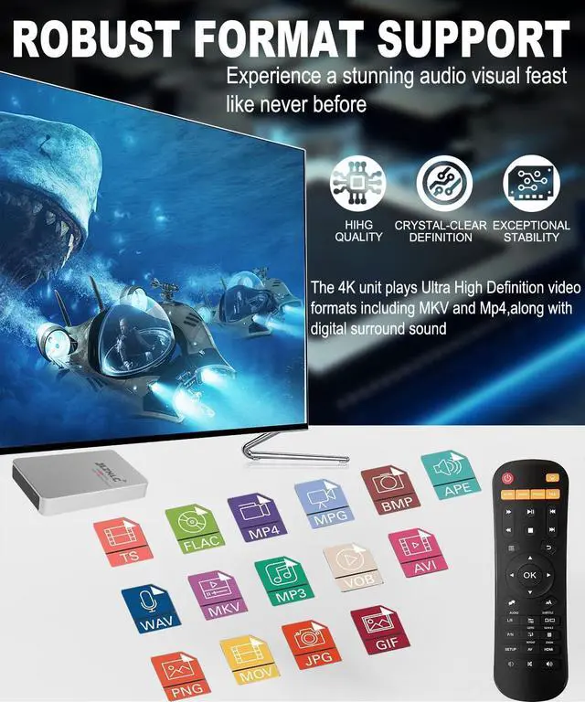 Alt view image 13 of 14 - 4K Ultra HD Media Player & HDD Enclosure 2-in-1,Digital Signage, Play H.265/HEVC H.264/AVC MP4 MKV Videos,MP3 Music,JPG Photos,Auto Playback and Resume,Supports HDDs,USB/MicroSD,4k HDMI,Analog AV.