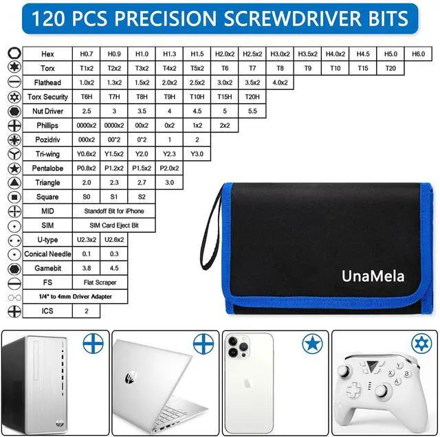 Alt view image 9 of 14 - PC Building Tool Kit 140-IN-1: Computer Tool Kit for Repair & Assembly, Precision Screwdriver Set with Magnetic Bits for Laptop, iPhone, MacBook, PS4/5, Xbox, Game Console