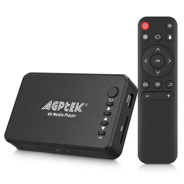 Alt view image 8 of 14 - Updated 4K@30hz HDMI TV Media Player with HDMI/AV/VGA Output, Digital MP4 Player for 14TB HDD/ 256G USB Drive/SD Card/H.265 MP4, with Remote Control for MP3 AVI RMVB MPEG etc