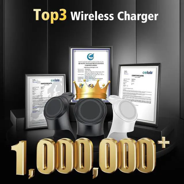 Alt view image 14 of 14 - Wireless Charger,3 in 1 Magnetic Wireless Charger Stand, Fast Wireless Charging Dock for iPhone17/16/15/14/13/12 Series, Apple Watch Series, AirPods Pro.