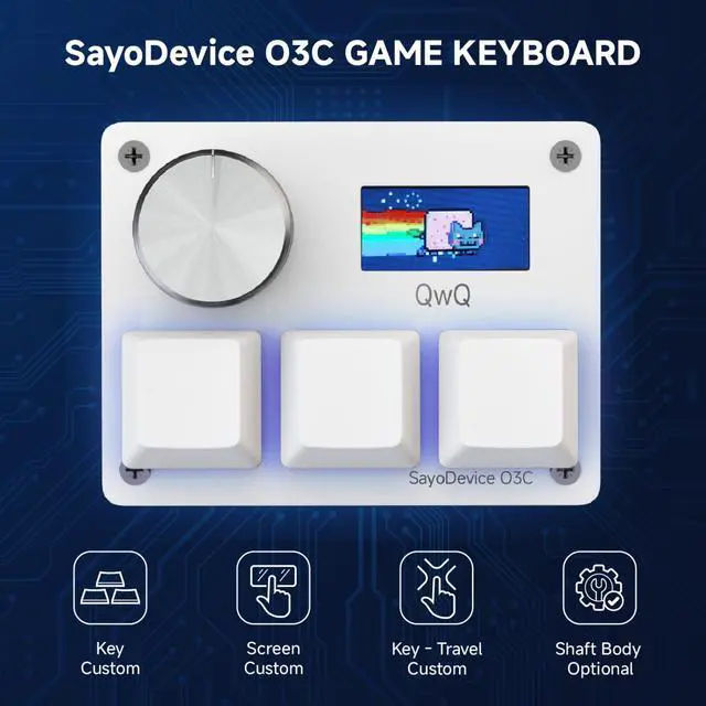 Alt view image 3 of 7 - Rapid Trigger Hall Effect Keyboard Suitable for OSU and Geometry Dash Rhythm Game Macro Keypad with Magnetic Linear Switches (White, Gateron Jade Pro Green Switch)