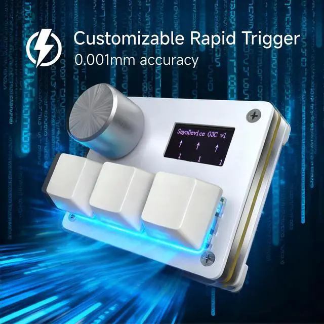Alt view image 4 of 7 - Rapid Trigger Hall Effect Keyboard Suitable for OSU and Geometry Dash Rhythm Game Macro Keypad with Magnetic Linear Switches (White, Gateron Jade Pro Green Switch)