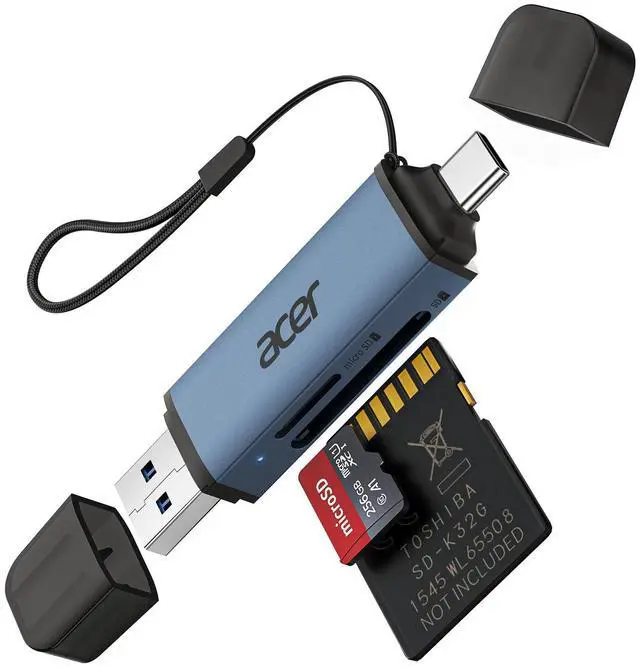 Main image of SD Card Reader USB C, Dual Slots USB 3.0 Type C to Micro SD Card Adapter, Memory Card Reader for MicroSD, SDHC, SDXC, Compatible with Laptop, PC, iPhone16/15, MacBook, iPad Pro, Android-Midnight