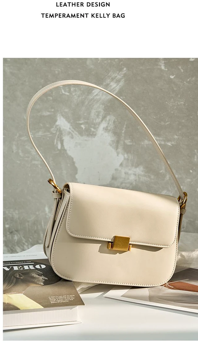 Main image of Women Genuine Leather Hobo Bags Tote Handbag White
