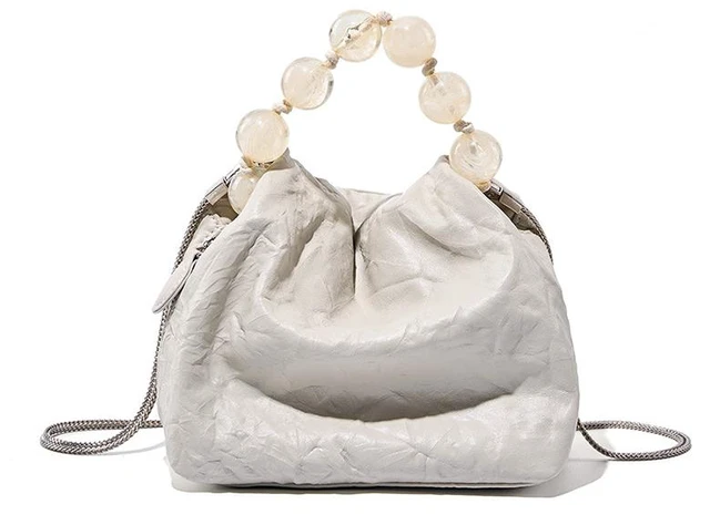 Main image of Women Genuine Leather Handbag Purse Top Handle Shoulder Crossbody Bag White