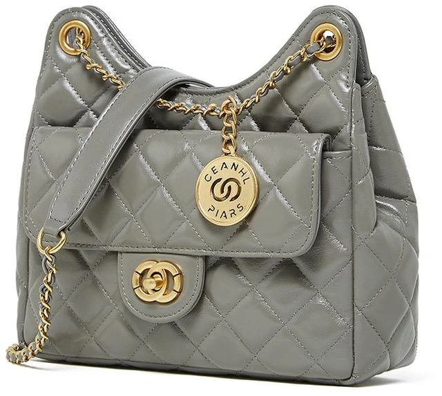Main image of Genuine Leather Women Handbag and Purse Grey