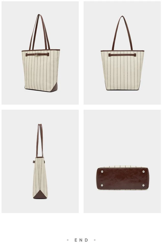 Alt view image 5 of 5 - Lazy Style Genuine Leather Tote Bag White