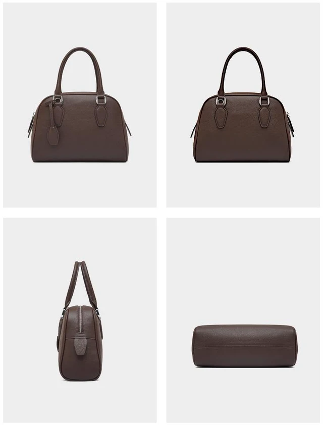 Main image of Women Genuine Leather Shoulder Bag Tote Bag Brown