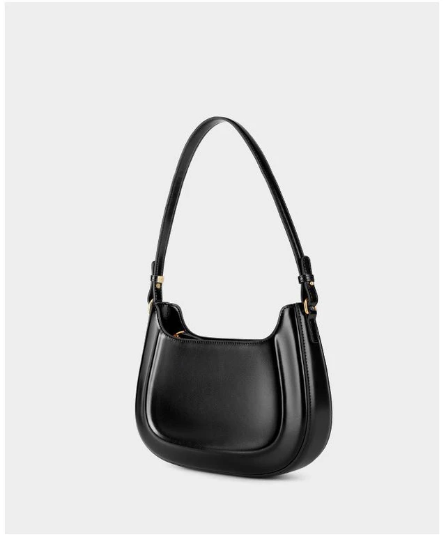 Alt view image 2 of 2 - Genuine Leather Women Trendy Cresent Shoulder Bag Hobo Handbags Black