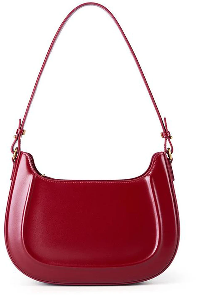 Main image of Genuine Leather Women Trendy Cresent Shoulder Bag Hobo Handbags Red