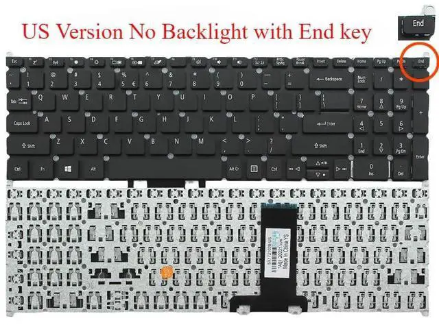 Main image of US-style laptop keyboard for Spin 5 SP515-51/SP515-51N/SP515-51GN NP515-51 N17W1 (END, no backlight)