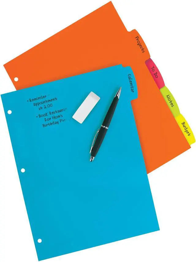 Alt view image 9 of 14 - Avery Big Tab Write & Erase Durable Plastic Dividers, 5 MulticolorTabs, 1 Set (16129),8-1/2" x 11"
