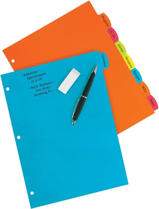 Alt view image 10 of 15 - Avery 16130 Big Tab Write & Erase Durable Plastic Dividers, 8 Multicolor Tabs, 1 Set