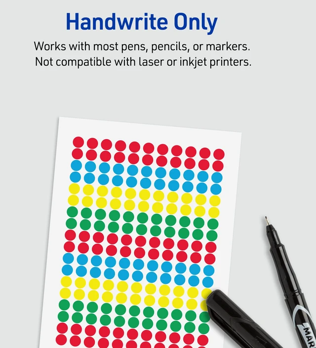 Alt view image 4 of 7 - Avery® Dot Stickers, 1/4" Diameter, Assorted Colors, 768 Labels
