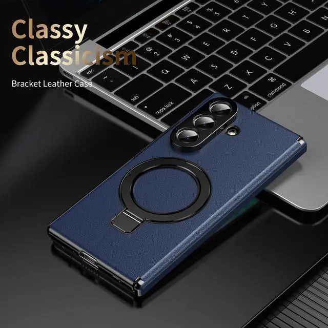 Alt view image 12 of 14 - for Samsung Galaxy Z Fold 7 Magnetic Case with Privacy Screen Protector, Hinge Protection & Compatible MagSafe & Ring Kickstand,Slim Fit Protective Phone Case for Galaxy Z Fold7 Case,Blue