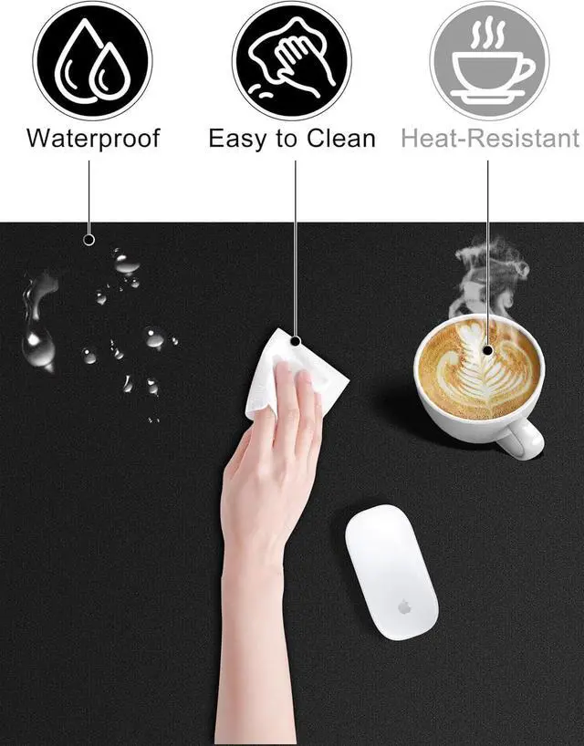 Alt view image 13 of 14 - Mouse Pad with 15W Wireless Charging, Waterproof Gaming Mousepad with Ultra-Smooth Surface, Non-Slip Base, 31.5"x15.75" XXL Large Desk Pad (Includes 20W PD Power Adapter & 6.56ft Woven Cable)