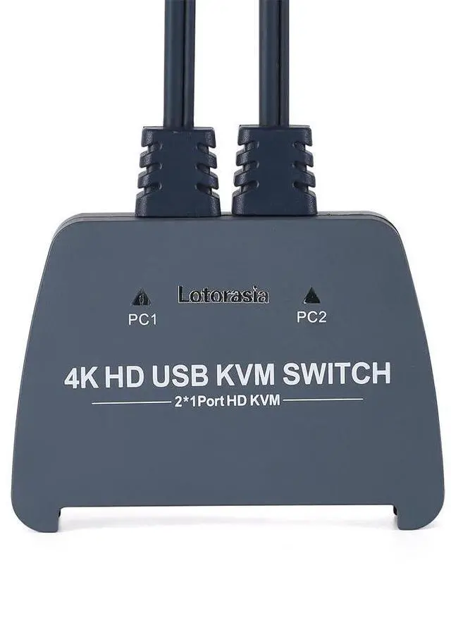Alt view image 11 of 14 - HDMI KVM Switch 1 Monitor 2 Computers,4K@60Hz KVM Switcher with 2 HDMI Cable and USB Ports for 2 Computers Share Keyboard Mouse Printer, Include Desktop Controller