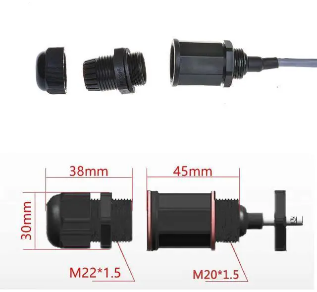 Alt view image 9 of 14 - 5PCS M20 RJ45 Waterproof Cat5 8P8C Connector IP67 Ethernet LAN Cable Connector Double Head with Cat5 Network Cable Outdoor LAN Coupler Adapter Male to Female