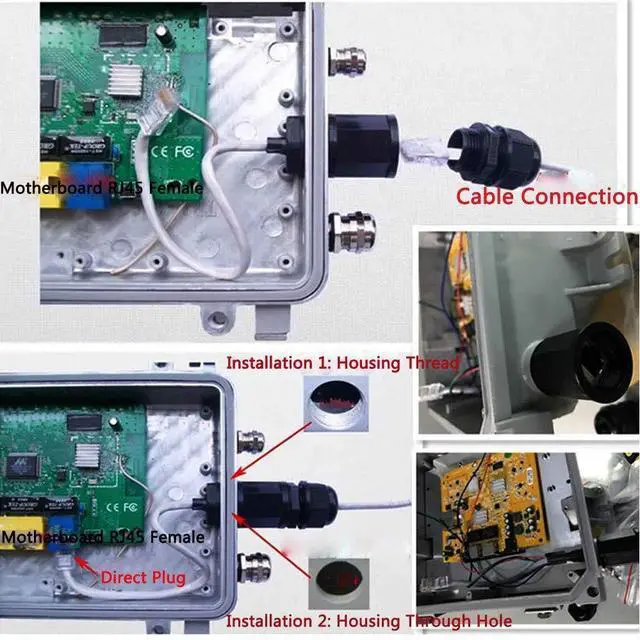 Alt view image 11 of 14 - 5PCS M20 RJ45 Waterproof Cat5 8P8C Connector IP67 Ethernet LAN Cable Connector Double Head with Cat5 Network Cable Outdoor LAN Coupler Adapter Male to Female
