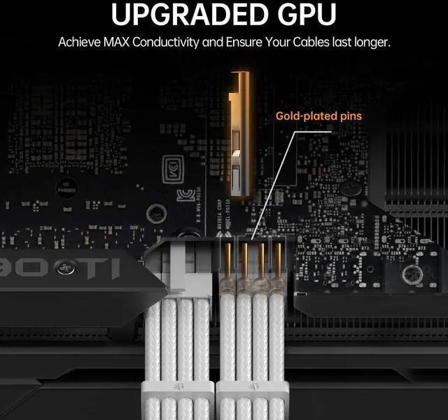 Alt view image 10 of 14 - 16AWG PSU Cable Extension Sleeved Custom Mod GPU PC Audio Video Power Supply Soft Braided Cables with Two Color Comb Kit 24P/8P to 6+2P/ 8P to 4+4P 30CM