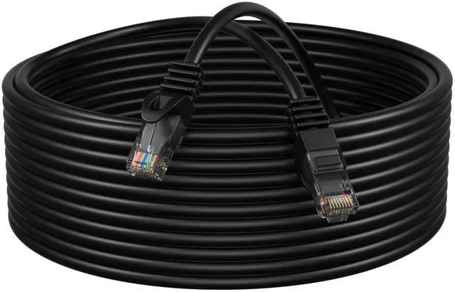 Alt view image 8 of 14 - Cat6 75FT Network Ethernet Patch Cable, 550Mhz Internet Wire, Compatible with PC, Laptop, Modem, Router, TVs, Printer Cord, Consoles for Home and Office, Black