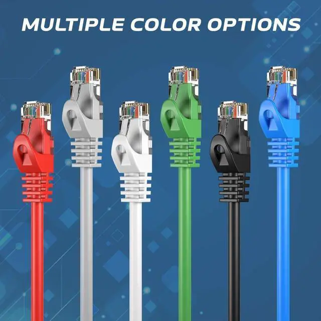 Alt view image 13 of 14 - Cat6 75FT Network Ethernet Patch Cable, 550Mhz Internet Wire, Compatible with PC, Laptop, Modem, Router, TVs, Printer Cord, Consoles for Home and Office, Black