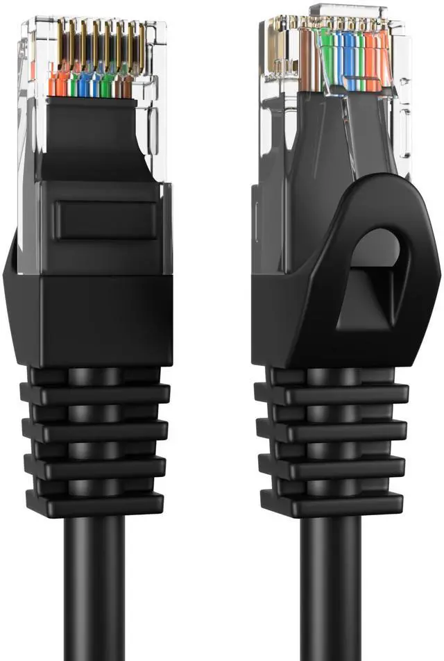 Alt view image 14 of 14 - Cat6 75FT Network Ethernet Patch Cable, 550Mhz Internet Wire, Compatible with PC, Laptop, Modem, Router, TVs, Printer Cord, Consoles for Home and Office, Black