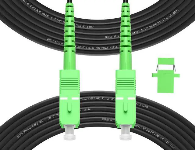 Alt view image 8 of 14 - 30M(98ft) SCA to SCA Outdoor Fiber Optic Cable, Simplex, Single Mode, OS2 Fiber Optic Internet Cable - OS1/OS2 Compatible LSZH,Black