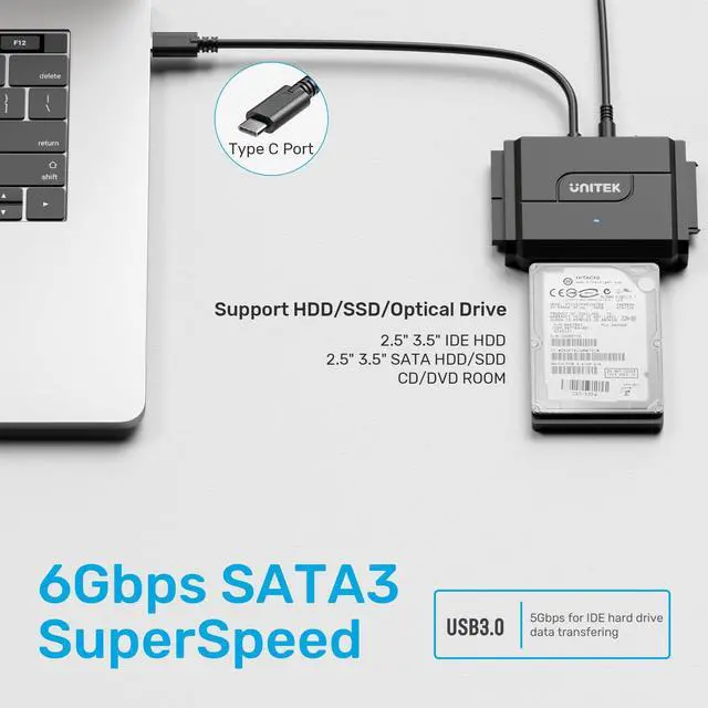 Alt view image 9 of 14 - IDE/SATA to USB C 3.0 Adapter, Universal IDE Hard Drive Little Triangle pro Converter for 2.5"/3.5" Inch IDE and SATA External HDD/SSD, Support 10TB