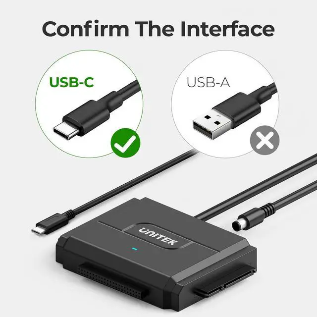 Alt view image 13 of 14 - IDE/SATA to USB C 3.0 Adapter, Universal IDE Hard Drive Little Triangle pro Converter for 2.5"/3.5" Inch IDE and SATA External HDD/SSD, Support 10TB
