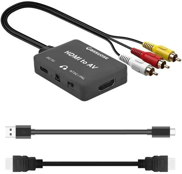 Alt view image 8 of 14 - HDMI to RCA Converter with 3.5mm Audio Headphones Port, HDMI to AV Adapter for Older TV Supports PAL/NTSC Compatible for Various Streaming Stick,Fire TV Stick,Chromecast,Roku, DVD, Android TVs Box