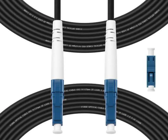 Alt view image 8 of 14 - 30M(98ft) OS2 LC to LC Fiber Optic Cable Outdoor Armored, Single Mode, Simplex, 9/125µm 3.0mm Diameter Fiber Patch Jumper Cable, LSZH, OS1/OS2 Compatible, Black