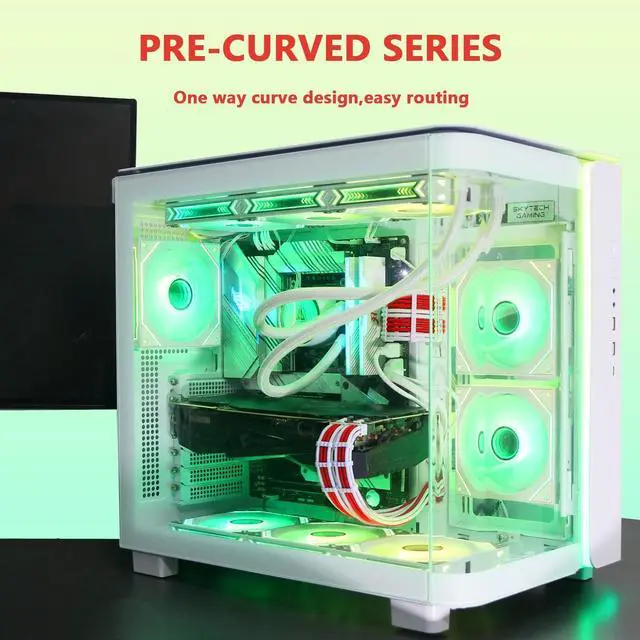Alt view image 14 of 14 - PSU Cable Extension,Customed Pre-Bend PC Power Supply Cable,1x 24 Pin ATX / 1x 8 (4+4) Pin EPS/Longer 2X 8 (6+2) Gold-Plated Pin Pcie,Nylon Sleeved Red White,4 Kits