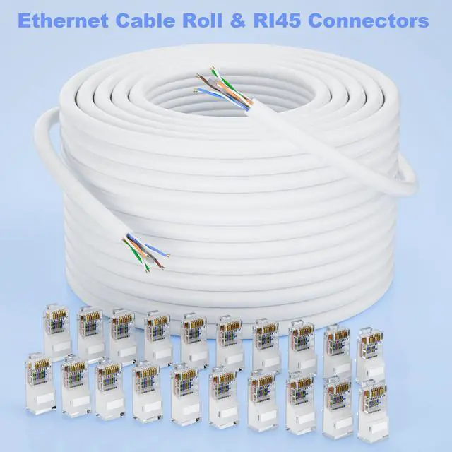 Alt view image 11 of 14 - Cat 6 Ethernet Cable 200ft (10 RJ45), Outdoor & Indoor, Cat 6 Patch Cable, Cat6 Internet Cable, UTP Network Cable, Heavy Duty 23AWG, Compatible for PC, Laptop, Router,