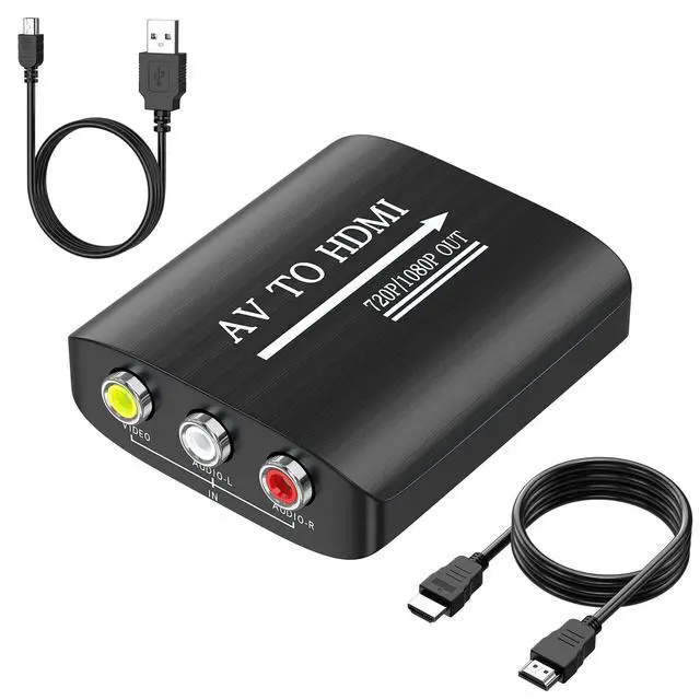 Alt view image 7 of 12 - RCA to HDMI,AV to HDMI Converter,Composite to HDMI Converter Compatible with WII,PS One,PS2,PS3,STB,Xbox,VHS,VCR,Blue-Ray DVD,with 3.3ft HDMI Cable