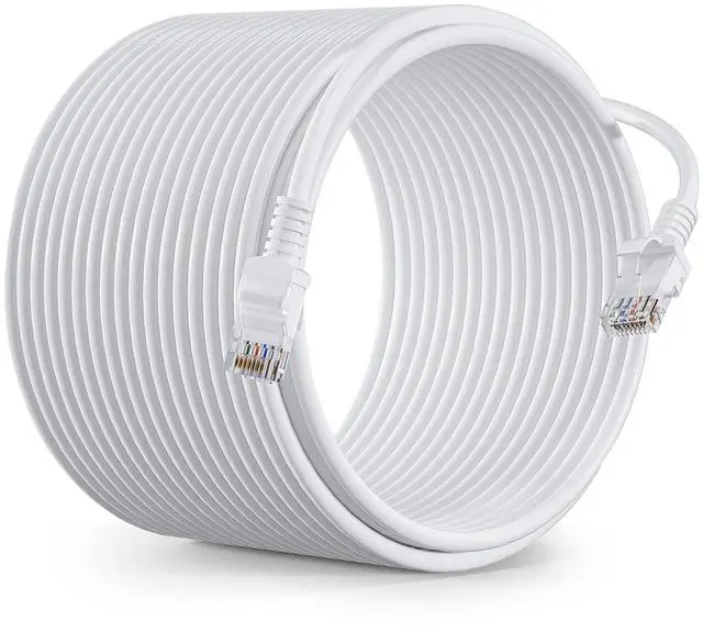 Alt view image 8 of 14 - Cat 6 Ethernet Cable 100 ft, 10Gbps Support Cat7 Cat5e Network, long Internet LAN Patch Cord, Pure Copper Cat6 Fast Speed Weatherproof Cable for Modem, Router, Gaming, Indoor and Outdoor, UTP White