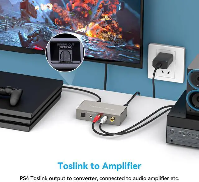 Alt view image 11 of 14 - HDMI ARC to RCA Audio Converter 3 in 1 Digital to Analog Audio Converter with Optical Coaxial ARC Input Toslink Coaxial RCA AUX Output Support Dolby DTS LPCM for TV Soundbar Home Theater
