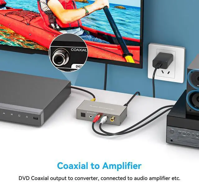 Alt view image 12 of 14 - HDMI ARC to RCA Audio Converter 3 in 1 Digital to Analog Audio Converter with Optical Coaxial ARC Input Toslink Coaxial RCA AUX Output Support Dolby DTS LPCM for TV Soundbar Home Theater