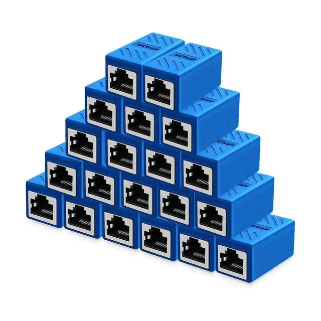 Alt view image 8 of 14 - RJ45 Coupler in Line Coupler for Cat8/Cat7/Cat6/Cat6a/Cat5e/Cat5 Ethernet Cable Extender Adapter Female to Female (20 PCS Blue)