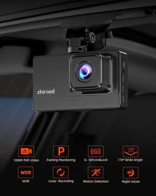 Alt view image 9 of 14 - Dash Cam 1080P FHD Front Dash Camera for Cars, Dashcam with 176°Wide Angle, Night Vision, Parking Monitor,Loop Recording, G-Sensor,32G SD Card, Type C